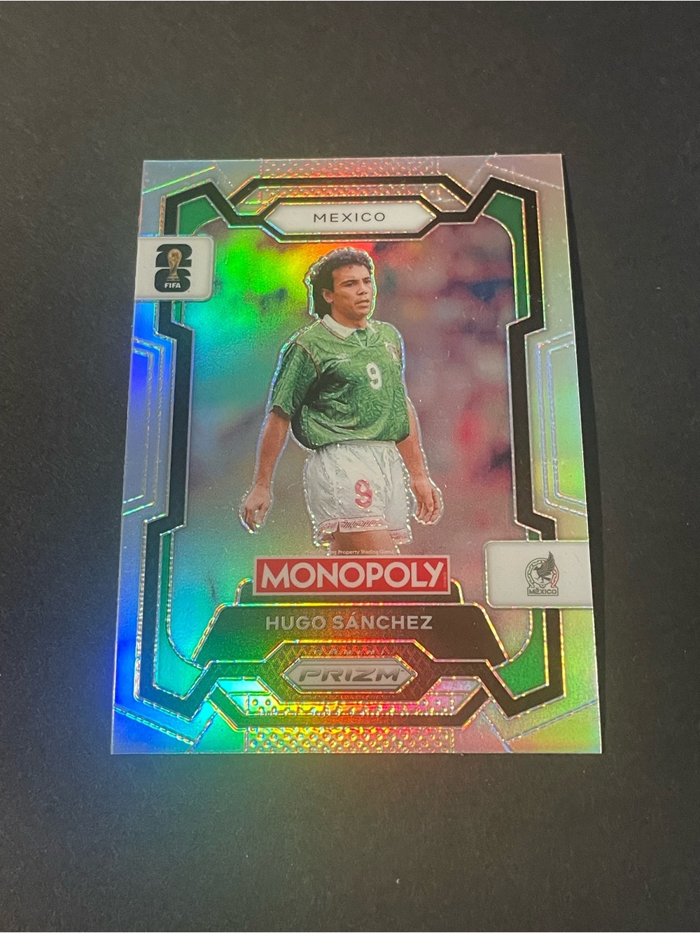 Hugo Sánchez Panini Prizm Monopoly Silver - Mexico Card